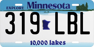 MN license plate 319LBL