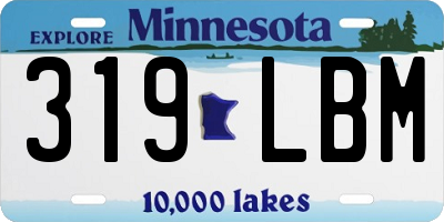MN license plate 319LBM