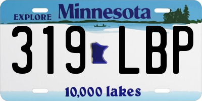 MN license plate 319LBP