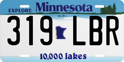 MN license plate 319LBR