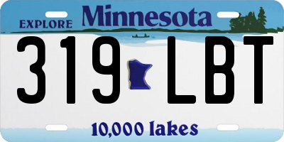 MN license plate 319LBT