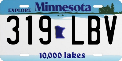 MN license plate 319LBV