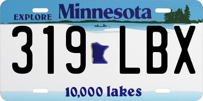 MN license plate 319LBX