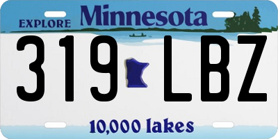MN license plate 319LBZ