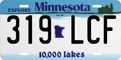 MN license plate 319LCF