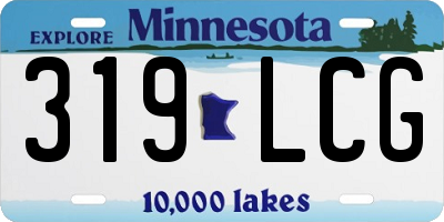 MN license plate 319LCG
