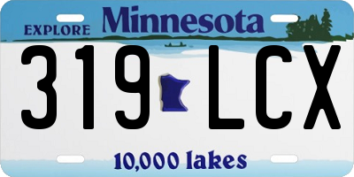 MN license plate 319LCX
