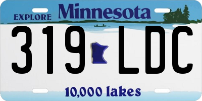 MN license plate 319LDC