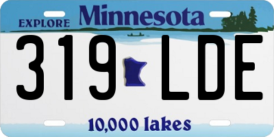 MN license plate 319LDE