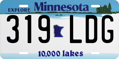 MN license plate 319LDG