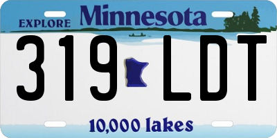 MN license plate 319LDT