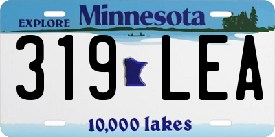 MN license plate 319LEA