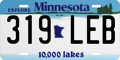 MN license plate 319LEB