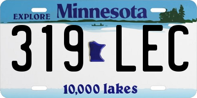 MN license plate 319LEC