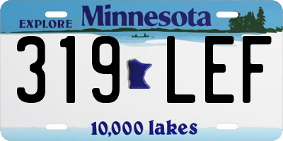 MN license plate 319LEF
