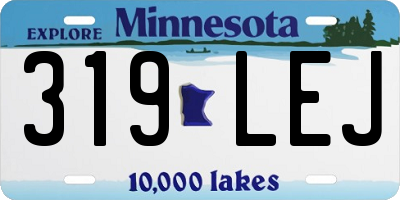 MN license plate 319LEJ
