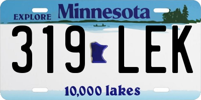 MN license plate 319LEK