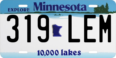 MN license plate 319LEM