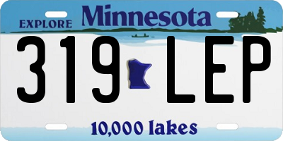 MN license plate 319LEP