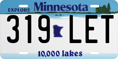 MN license plate 319LET