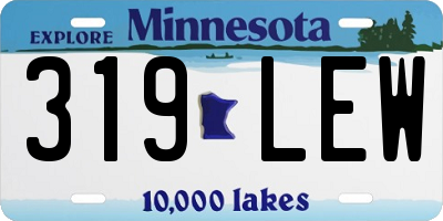 MN license plate 319LEW
