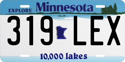 MN license plate 319LEX
