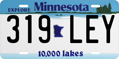 MN license plate 319LEY