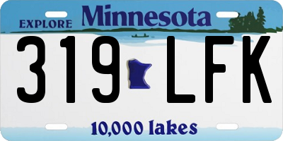 MN license plate 319LFK