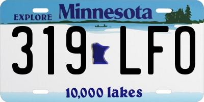 MN license plate 319LFO