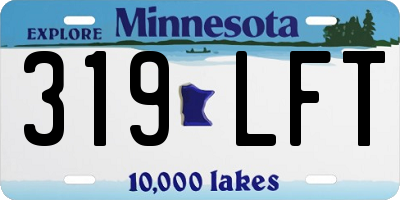 MN license plate 319LFT
