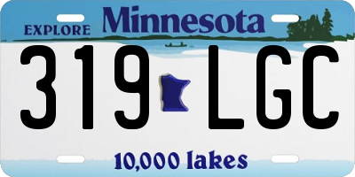 MN license plate 319LGC