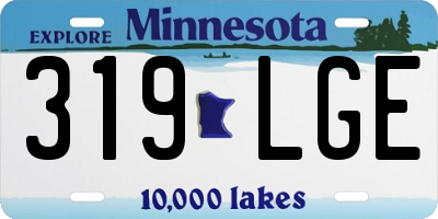 MN license plate 319LGE