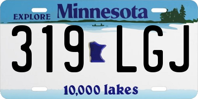MN license plate 319LGJ