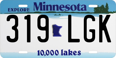 MN license plate 319LGK