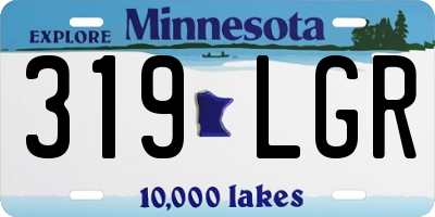MN license plate 319LGR