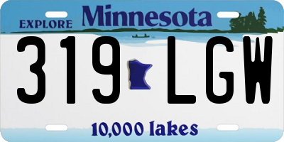 MN license plate 319LGW
