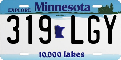 MN license plate 319LGY