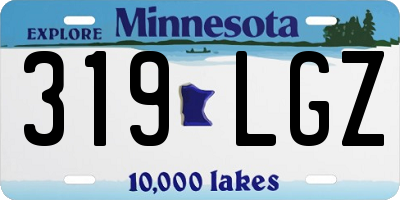 MN license plate 319LGZ