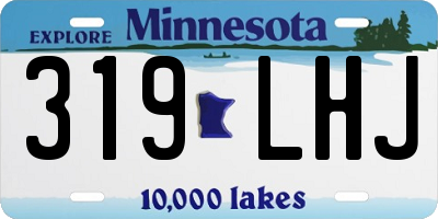 MN license plate 319LHJ