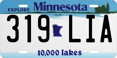 MN license plate 319LIA