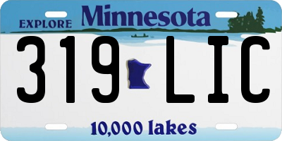 MN license plate 319LIC