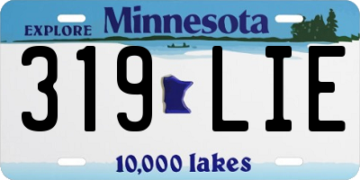 MN license plate 319LIE
