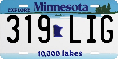 MN license plate 319LIG
