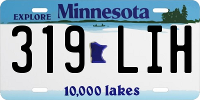 MN license plate 319LIH