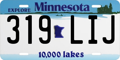 MN license plate 319LIJ