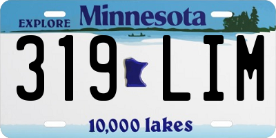 MN license plate 319LIM