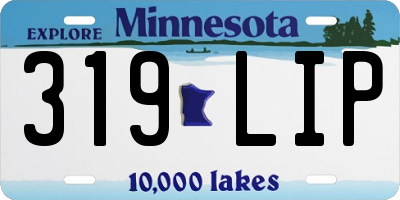 MN license plate 319LIP
