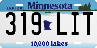 MN license plate 319LIT