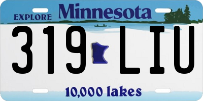 MN license plate 319LIU