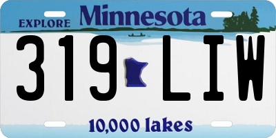 MN license plate 319LIW